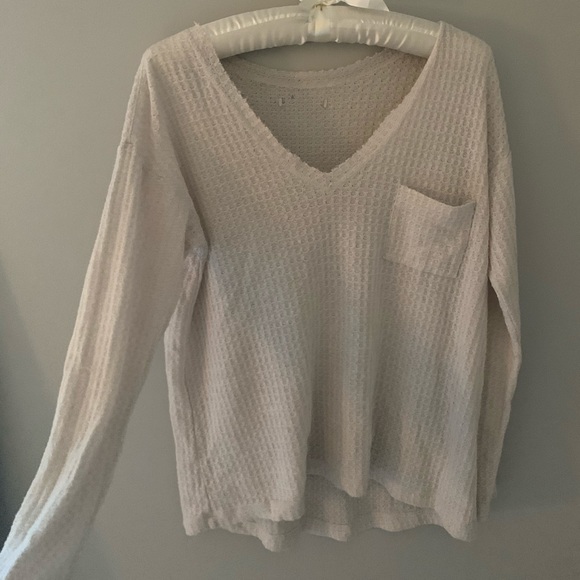 American Eagle waffle sweater with pocket - Picture 1 of 1